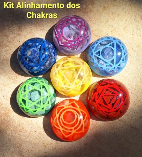 Kit Alinhamento dos Chakras Orgonite - Reiki - Holístico
