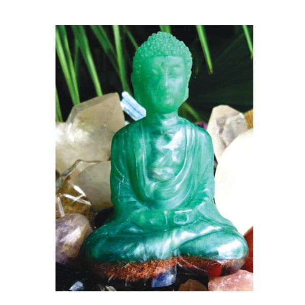 Buda Verde Orgonite - meditação - reiki - mesa radiônica