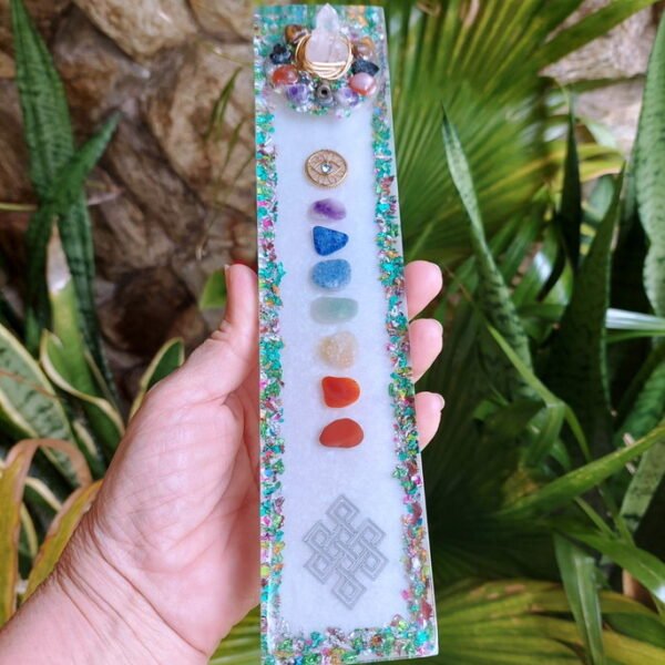 Incensário orgonite com Cristais 7 Chakras - Fora de Série