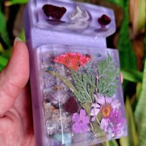 Porta Celular com Flores Lilás
