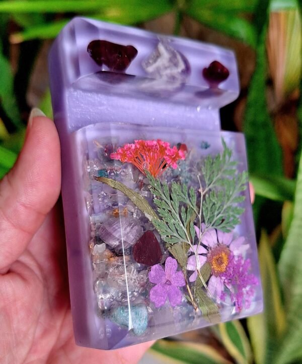 Porta Celular com Flores Lilás